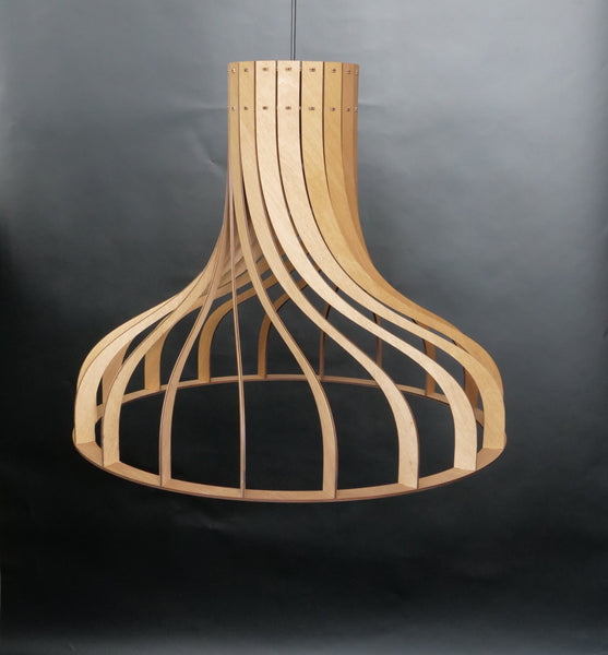 Steampunk Wooden Pendant Light, Industrial Fixture