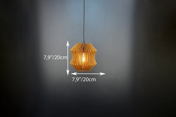 Wood Pendant Light Set of 3, Modern Hanging Chandelier