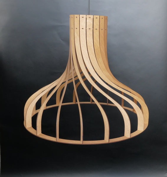 Steampunk Wooden Pendant Light, Industrial Fixture