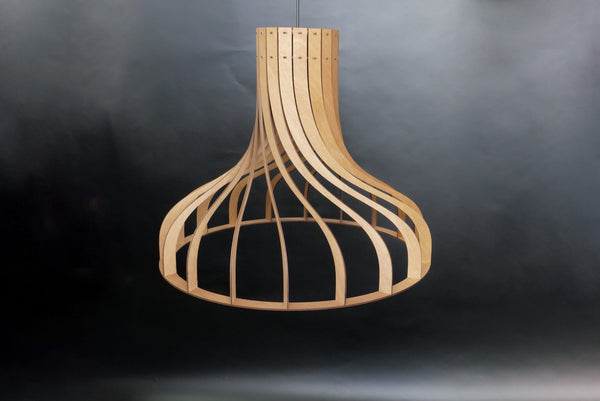 Steampunk Wooden Pendant Light, Industrial Fixture