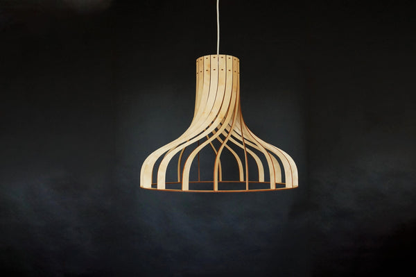 Wood Pendant Light, Geometric Chandelier for Dining Room