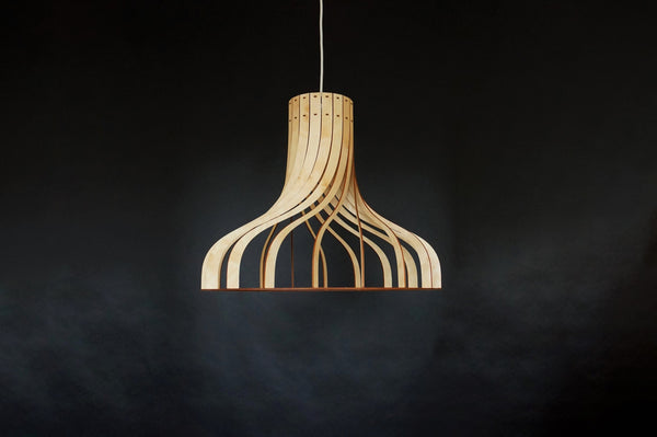 Wood Pendant Light, Geometric Chandelier for Dining Room