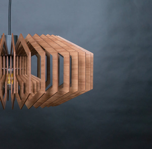Wooden Ceiling Light, Geometric Scandinavian Chandelier