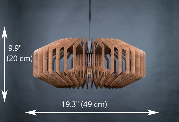 Wooden Ceiling Light, Geometric Scandinavian Chandelier