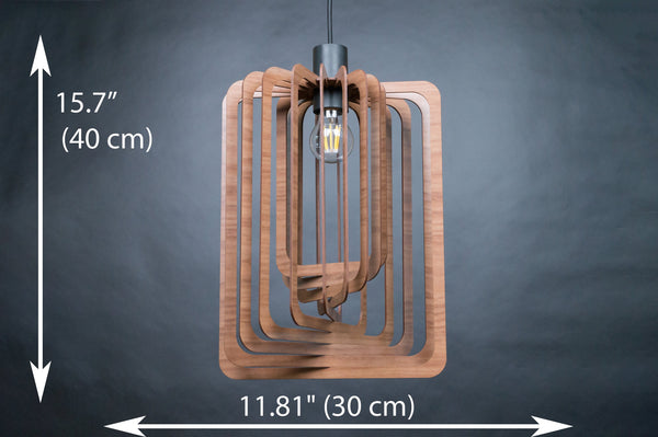 Wood Ceiling Lamp, Minimal Chandelier Light