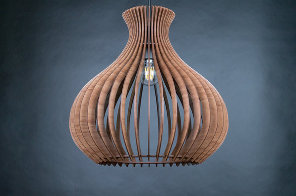 Mid-Century Wooden Pendant Lamp, Scandinavian Ceiling Light