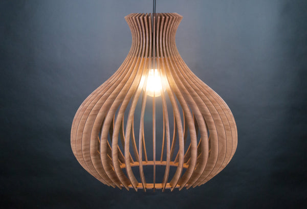 Mid-Century Wooden Pendant Lamp, Scandinavian Ceiling Light