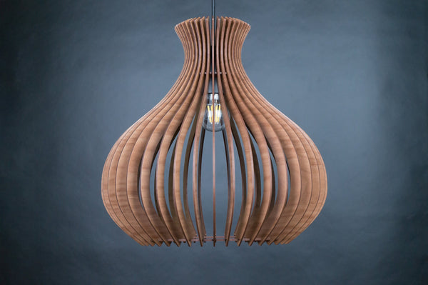 Mid-Century Wooden Pendant Lamp, Scandinavian Ceiling Light
