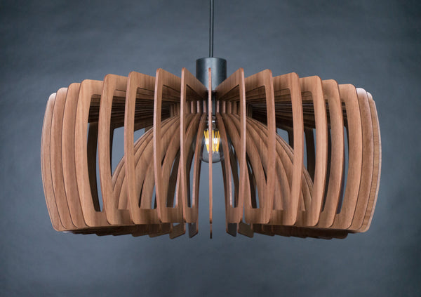 Geometric Wood Pendant Light: Modern Dining Chandelier