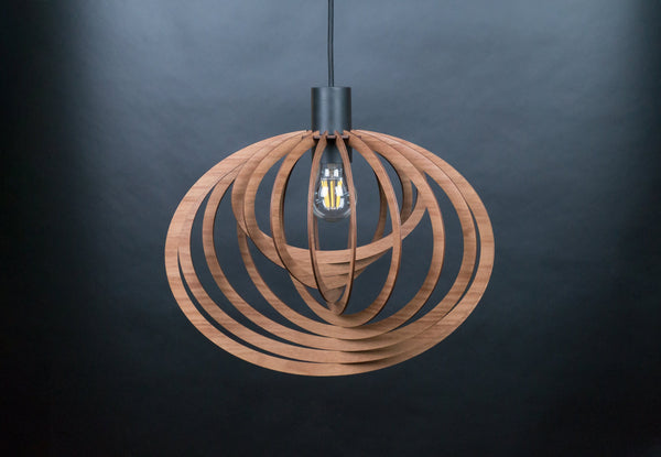 Wooden Pendant Light, Modern Ceiling Fixture