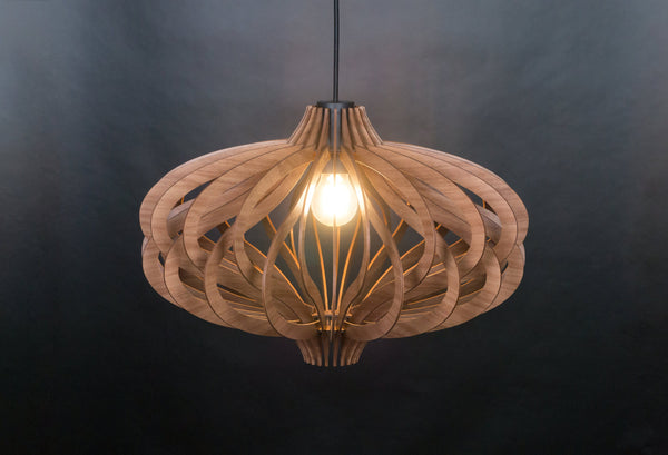Wood Pendant Light, Scandinavian Geometric Ceiling Light