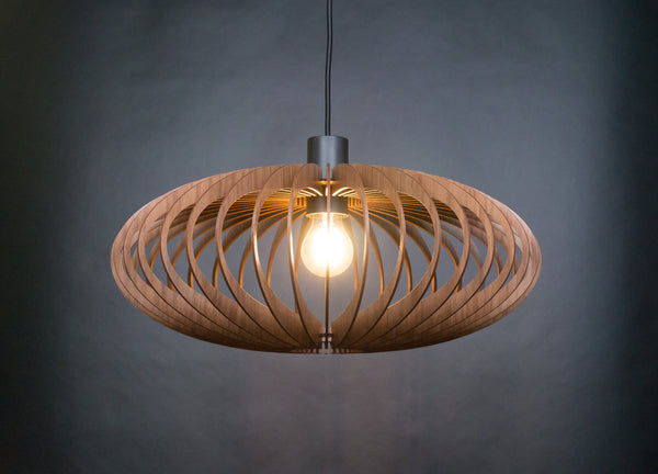 Wooden Ceiling Light, Geometric Dining Pendant