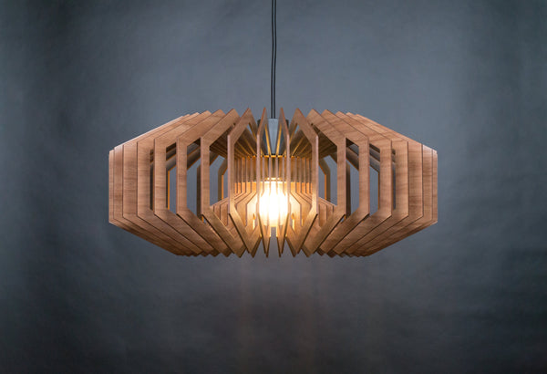 Wooden Ceiling Light, Geometric Scandinavian Chandelier
