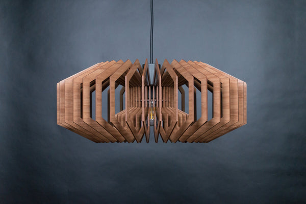 Wooden Ceiling Light, Geometric Scandinavian Chandelier