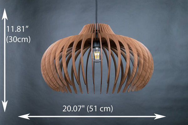 Wood Pendant Light, Geometric Contemporary Chandelier