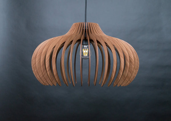 Wood Pendant Light, Geometric Contemporary Chandelier