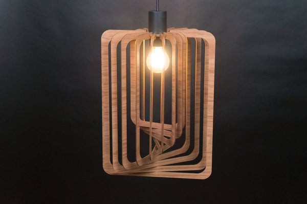 Wood Ceiling Lamp, Minimal Chandelier Light