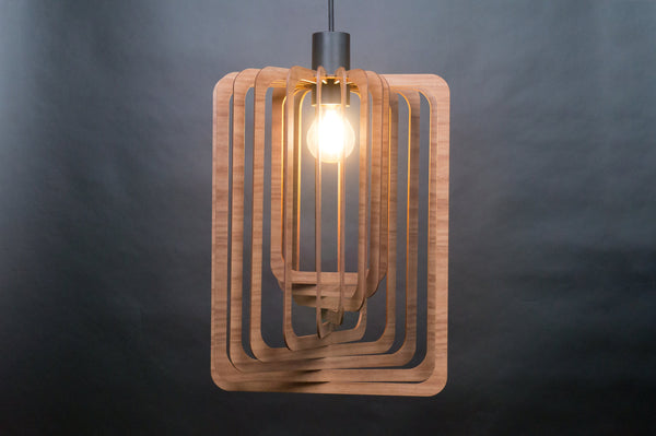 Wood Ceiling Lamp, Minimal Chandelier Light