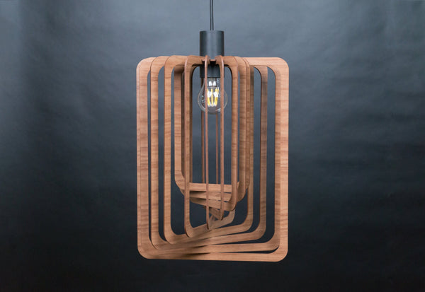 Wood Ceiling Lamp, Minimal Chandelier Light