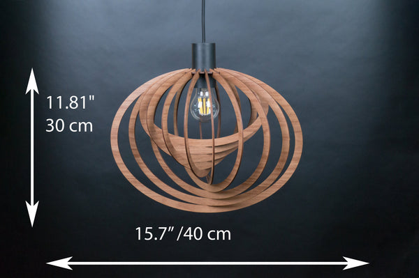 Wooden Pendant Light, Modern Ceiling Fixture