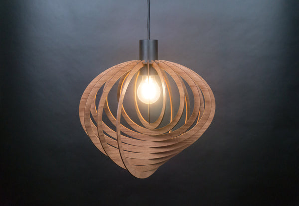 Scandinavian Wooden Pendant Light, Boho Ceiling Lamp