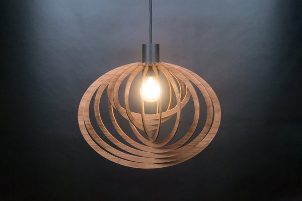 Scandinavian Wooden Pendant Light, Boho Ceiling Lamp