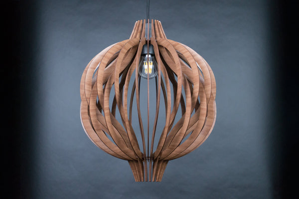 Wood Pendant Light, Hanging Lampshade Fixture