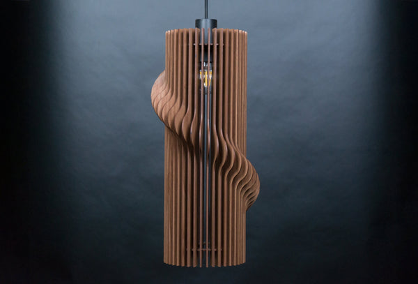 Wood Pendant Light, Geometric Contemporary Chandelier