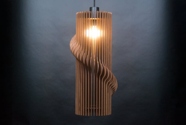 Wood Pendant Light, Geometric Contemporary Chandelier