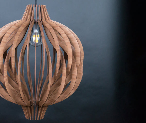 Wood Pendant Light, Hanging Lampshade Fixture
