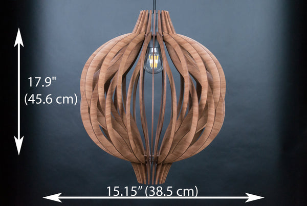 Wooden Pendant Lampshade, Hanging Light Fixture