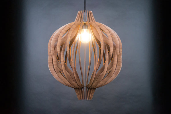 Wood Pendant Light, Hanging Lampshade Fixture