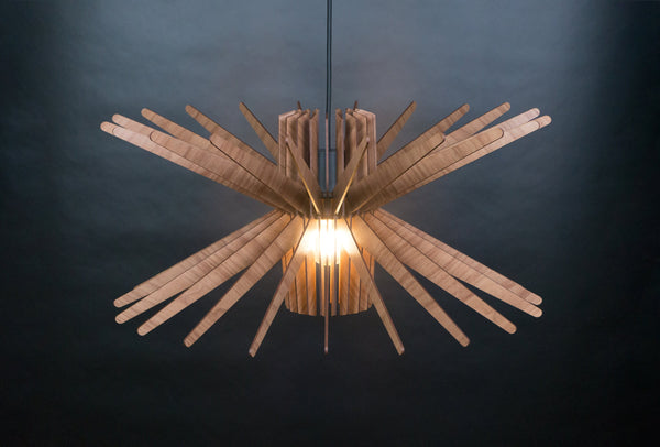 Wood Pendant Light, Modern Chandelier Fixture