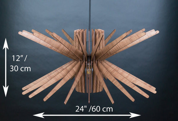 Wood Pendant Light, Modern Chandelier Fixture