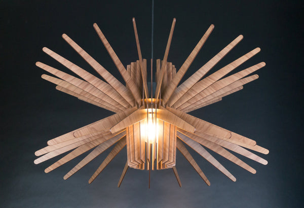Wood Pendant Light, Modern Chandelier Fixture