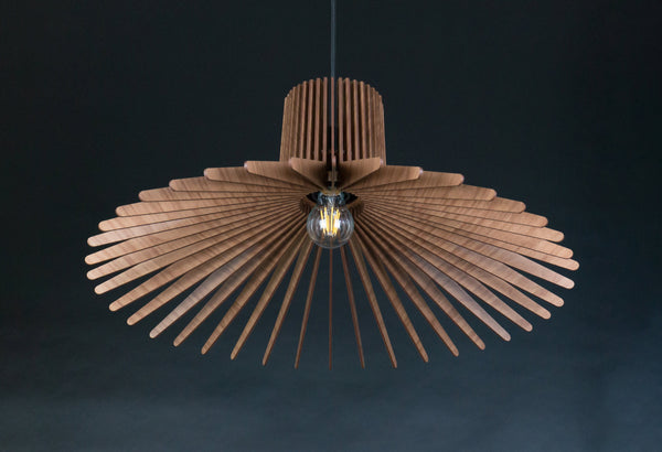 Wood Ceiling Lamp, Scandinavian Hanging Fixture