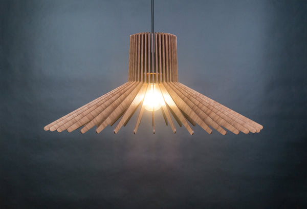 Wood Ceiling Lamp, Scandinavian Hanging Fixture