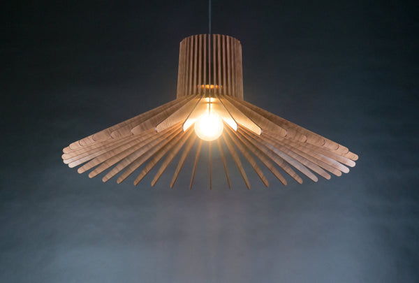 Wood Ceiling Lamp, Scandinavian Hanging Fixture