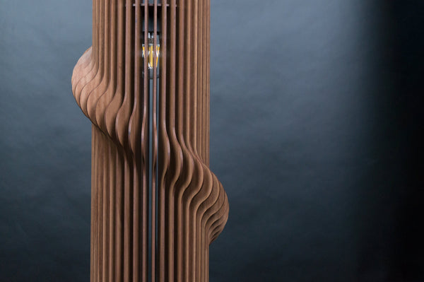 Walnut Wood Pendant Light, Geometric Chandelier