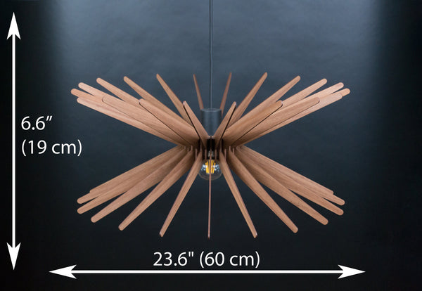 Wood Pendant Light, Geometric Contemporary Chandelier