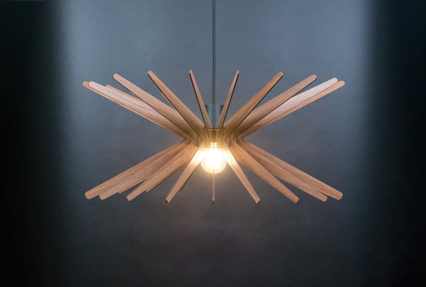Geometric Wood Pendant Light: Modern Chandelier Lighting