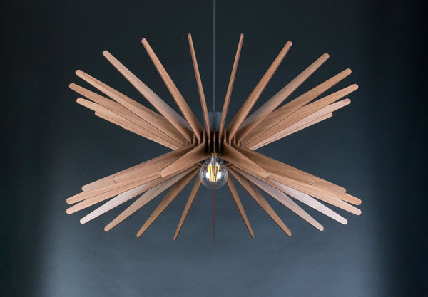 Geometric Wood Pendant Light: Modern Chandelier Lighting