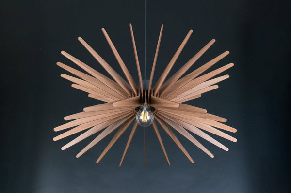 Geometric Wood Pendant Light: Modern Chandelier Lighting