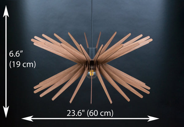Wood Ceiling Lamp, Geometric Pendant Chandelier
