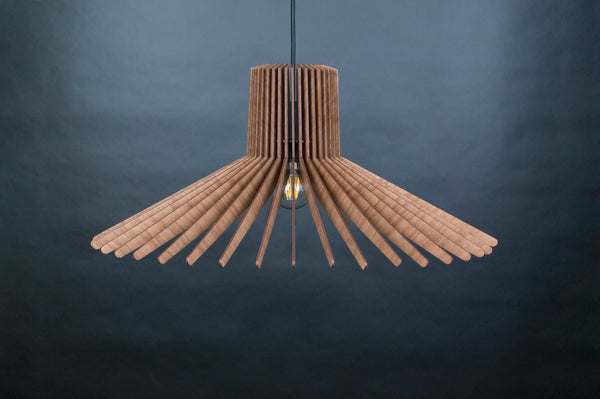Wood Ceiling Lamp, Geometric Chandelier for Dining