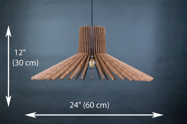 Wood Ceiling Lamp, Scandinavian Hanging Fixture