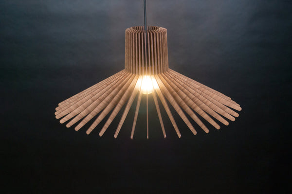 Wood Ceiling Lamp, Geometric Chandelier for Dining