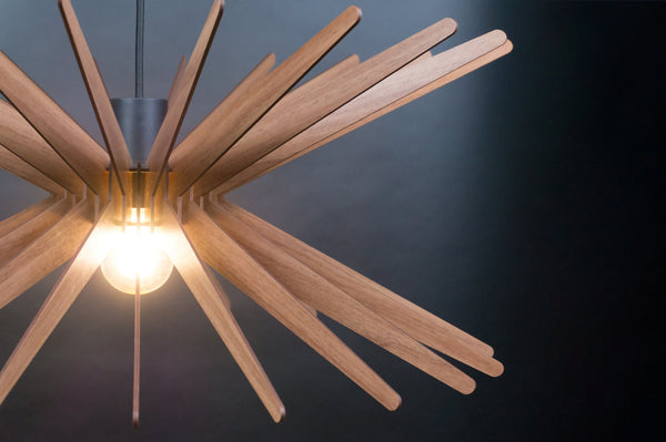 Geometric Wood Pendant Light: Modern Chandelier Lighting