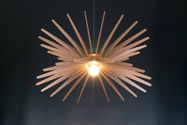 Geometric Wood Pendant Light: Modern Chandelier Lighting