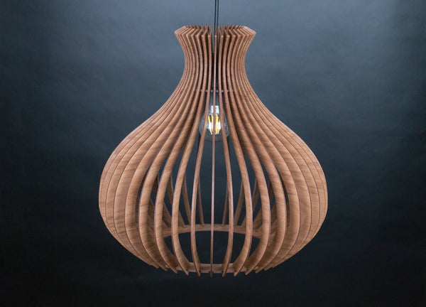 Mid-Century Wood Light Fixture, Scandinavian Ceiling Lamp